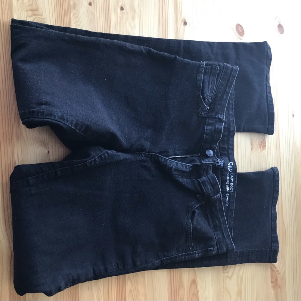 Black baby boot jeans